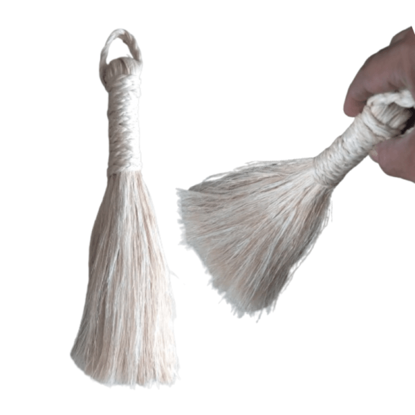 BenignCraft Banana Fiber Small Pooja Broom for Divin Space (9 Inches Pack of 1) Broom Stick for Prayer Room Dusting & Cleaning.