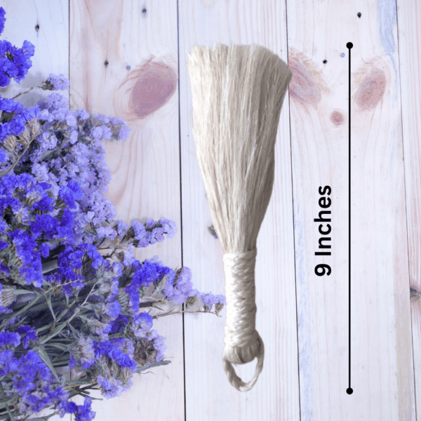 Banana Fiber Pooja Small Broom (9 Inches) for DEVGHAR| Jhadu with 7 cm Long Handle with a loop.